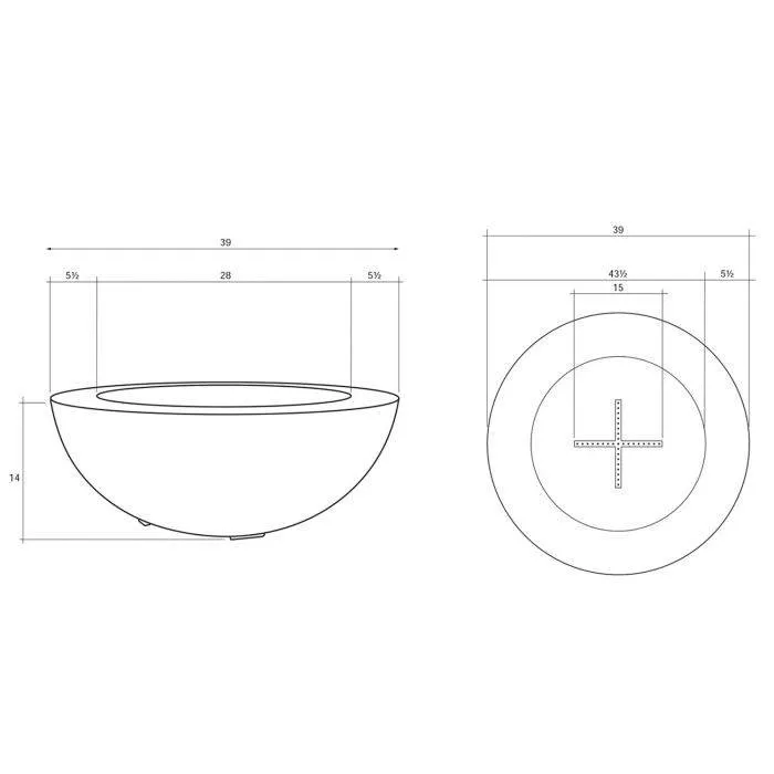 Prism Hardscapes Moderno 4 | 48" Concrete Fire Bowl