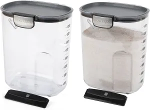 Progressive International ProKeeper  Clear Plastic Airtight Food Baker's Kitchen Storage Organization Container Canister Set with Magnetic Accessories, 2- Piece Set (Flour 4-Quart)