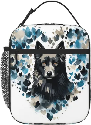 Puppy Surrounded by Love Lunch Bag Insulated Lunch Box for Men Women Portable Lunch tote Bag with Side Bag