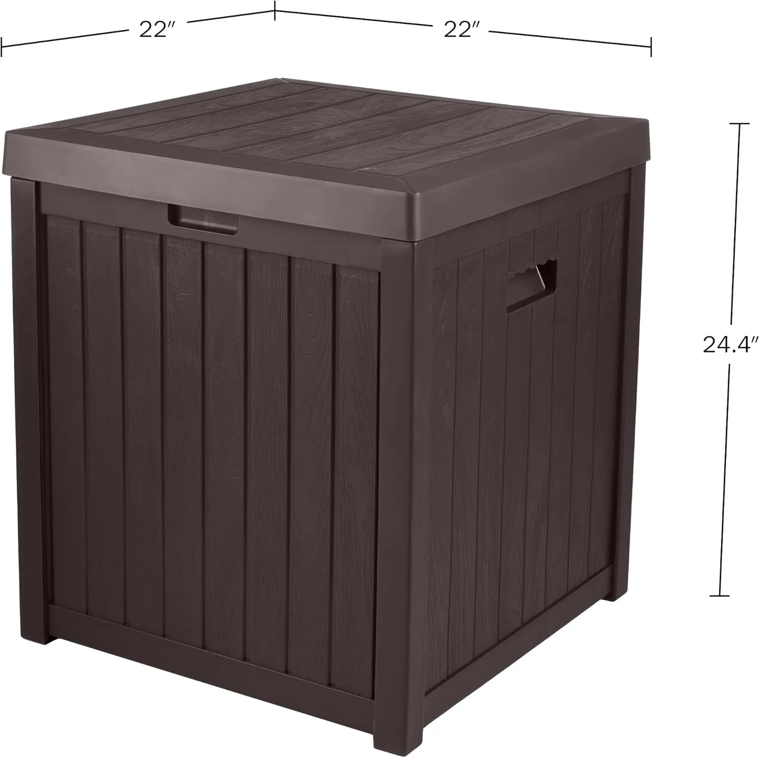 Pure Garden Outdoor Storage Box - 50 Gallon Deck Box for Pool Accessories or Patio Furniture Cushions - Deck Boxes Outdoor Waterproof Fade-Resistant Package Delivery Boxes for Outside (Coffee)