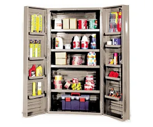 Quantum Storage Systems QSC-BG-36-4IS-12DS Beige Jumbo Welded Storage and Security Cabinet, 36" Wide with 4 Adjustable Interior Shelves and 12 Door Shelves