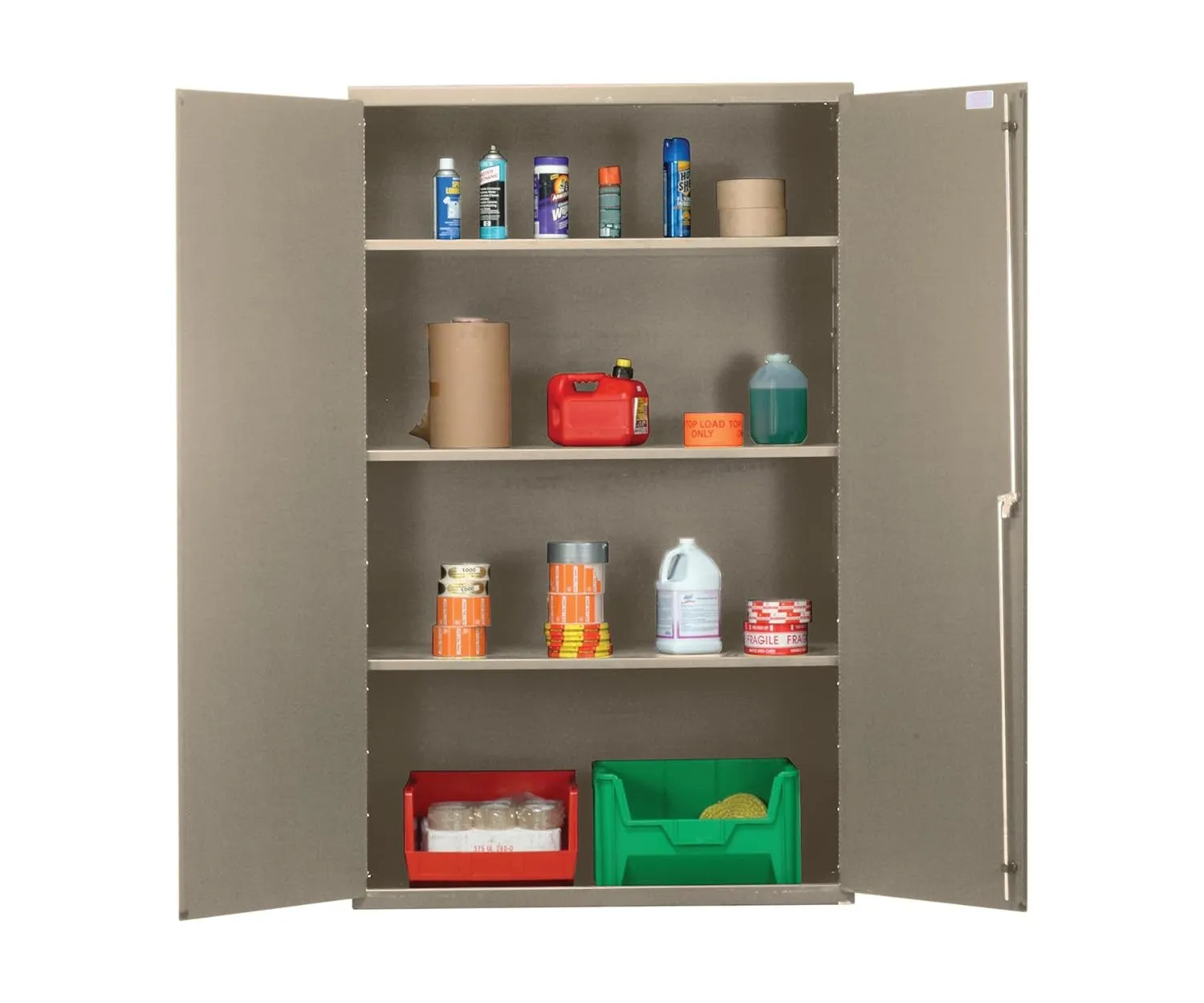 Quantum Storage Systems QSC-BG-3IS Beige Jumbo Welded Storage and Security Cabinet, 48" Wide with 3 Adjustable Interior Shelves
