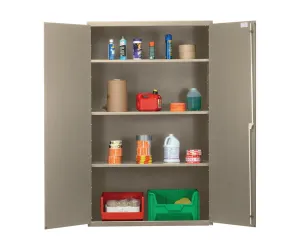 Quantum Storage Systems QSC-BG-3IS Beige Jumbo Welded Storage and Security Cabinet, 48" Wide with 3 Adjustable Interior Shelves