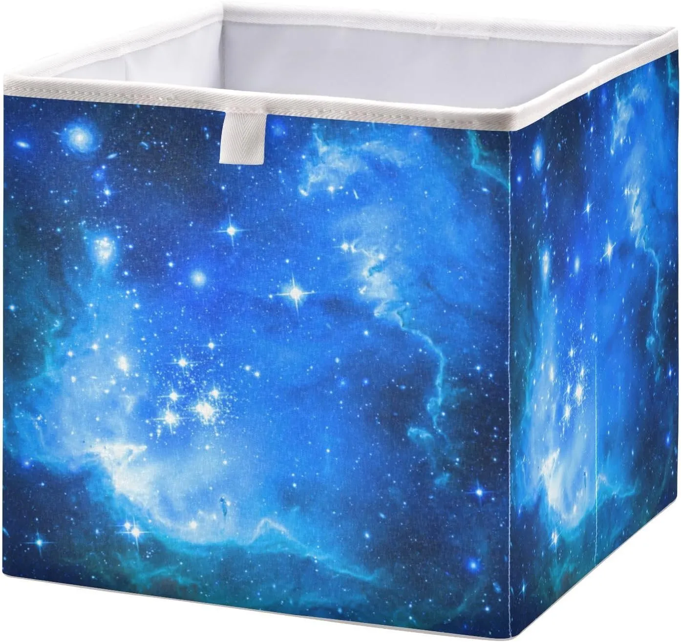 QUGRL Magic Galaxy Aurora Cube Storage Bins Organizer Blue Stars Clothes Storage Basket Box for Shelves Closet Cabinet Office Dorm Bedroom 11x11 in
