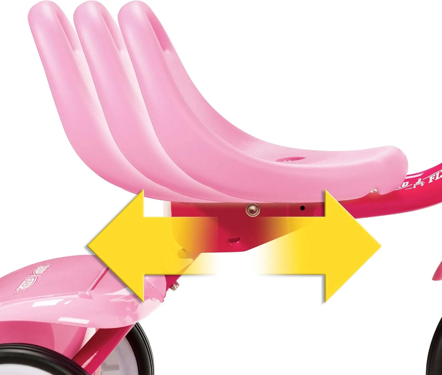 Radio Flyer 415PS Kids Readily Assembled Steel Framed Adjustable Beginner Fold 2 Go Trike with Spacious Storage Bin and Handle Streamers, Pink