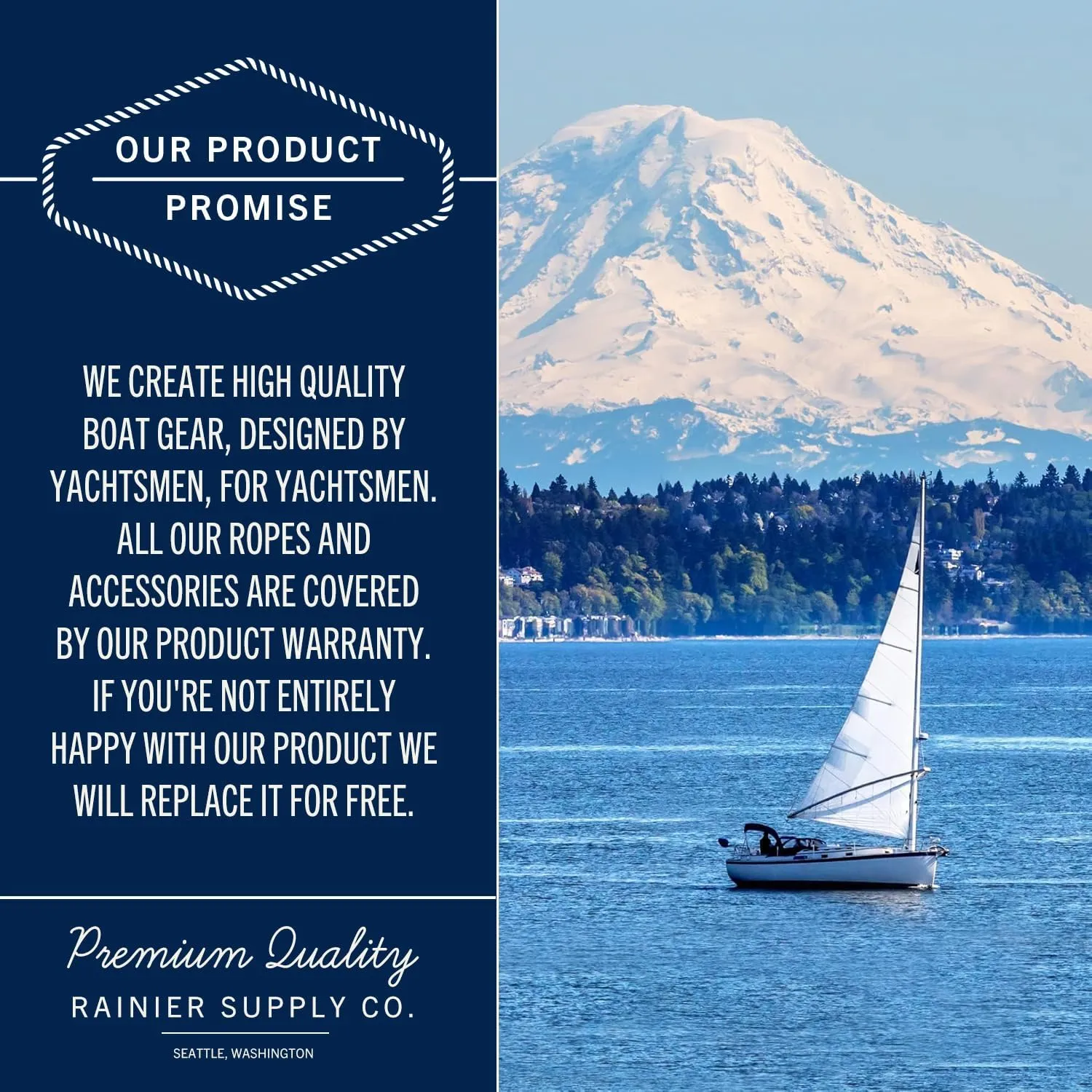 RainierSupplyCo Dock Lines - Boat Rope for Docking with Loop - 30 ft x 3/4 Inch Premium Double Braided Nylon Marine Rope - Mooring Line with 18" Eyelet - Boat Accessories - Black