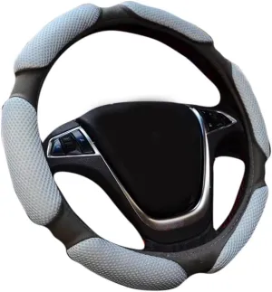 Rayauto Steering Wheel Cover -Odorless, Cooler Hands in Summer, Warmer Hands in Winter (Grey)