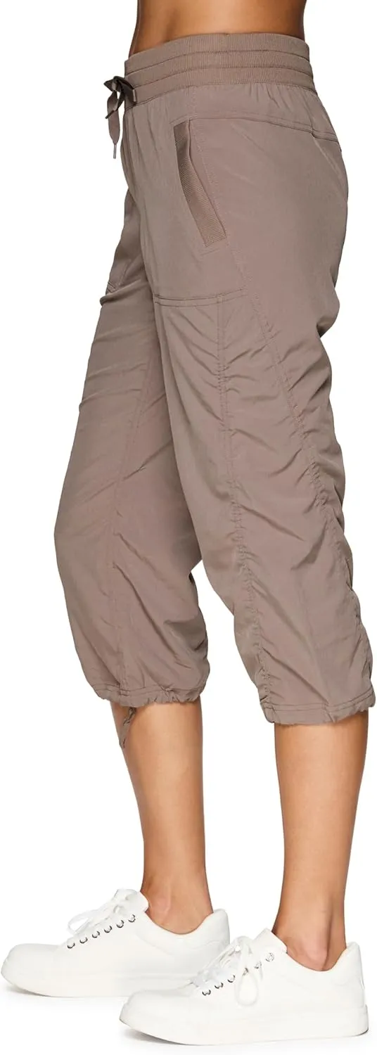 RBX Active Capri Pants for Women Joggers Stretch Lightweight Women’s Casual Pant Capri with Drawstring
