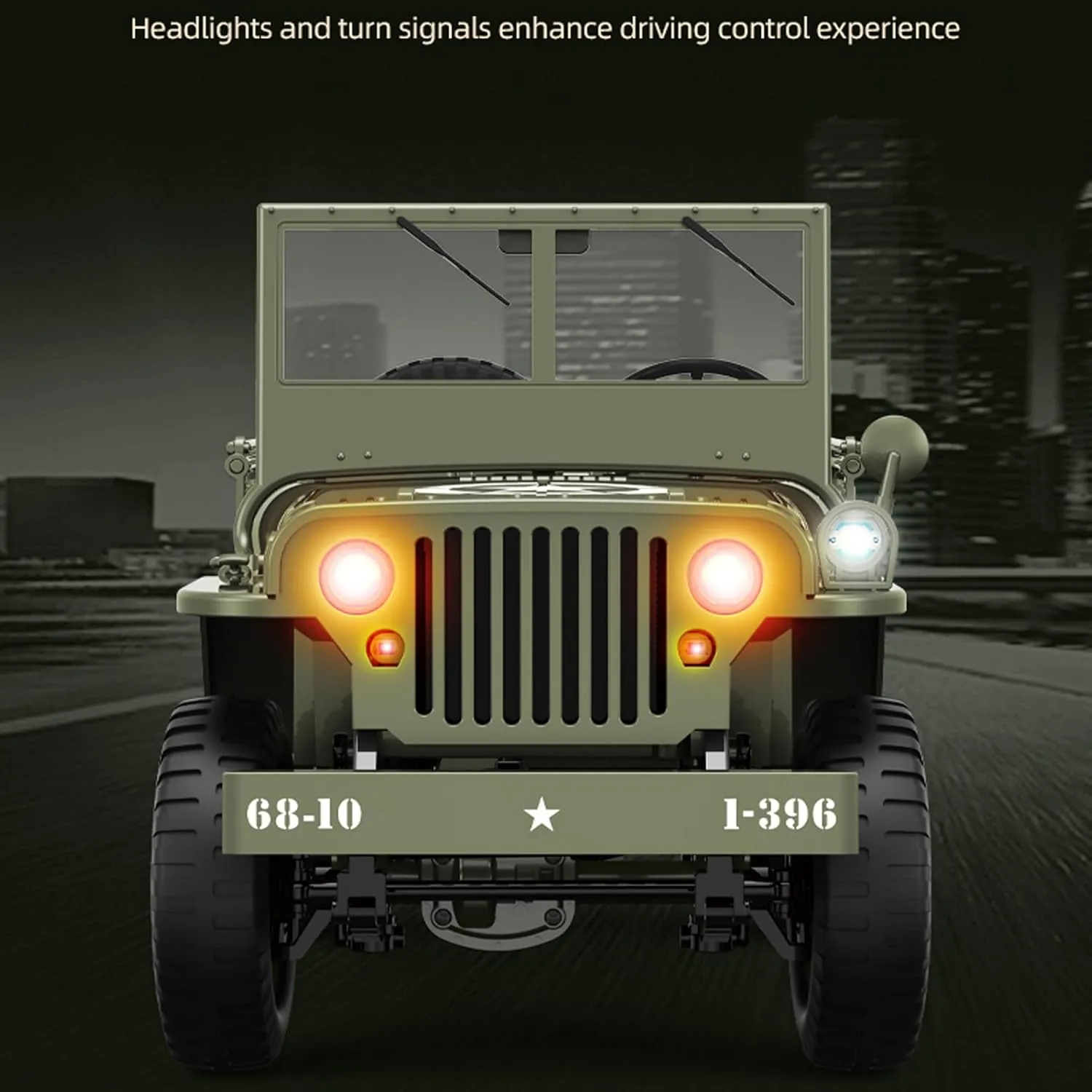 RC Crawlers, 1:10 Scale New Upgrades D888 Willys Military Jeep, 2.4Ghz 4WD Off Road Rock Crawler Vehicle with Lights All Terrain Electric RC Jeep Toy for Adult Kids Boys