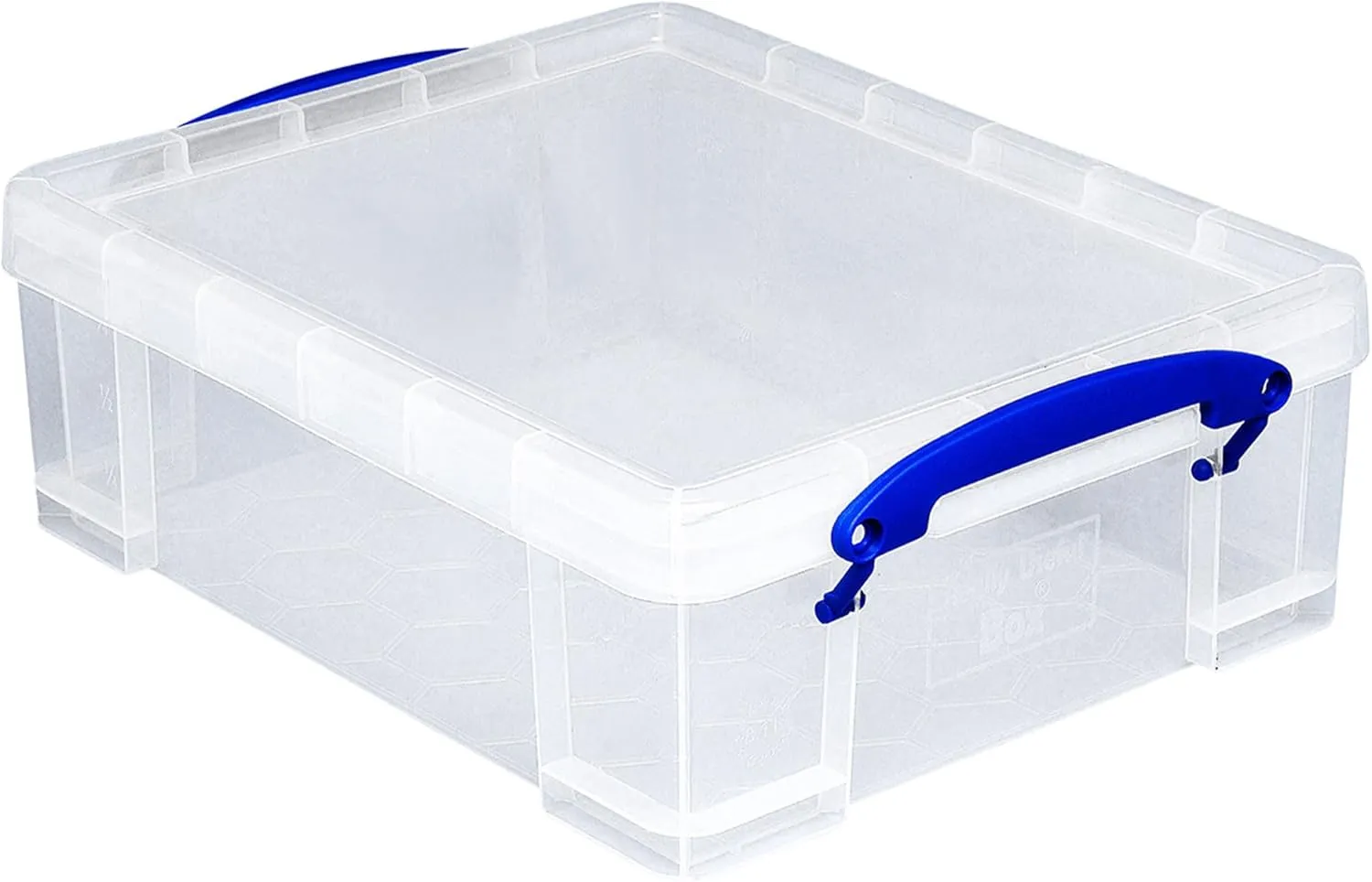 Really Useful Box Stackable 8.1 Liter Plastic Storage Container Bin with Snap Lid & Built-In Clip Lock Handles for Home & Office Organization (5 Pack)