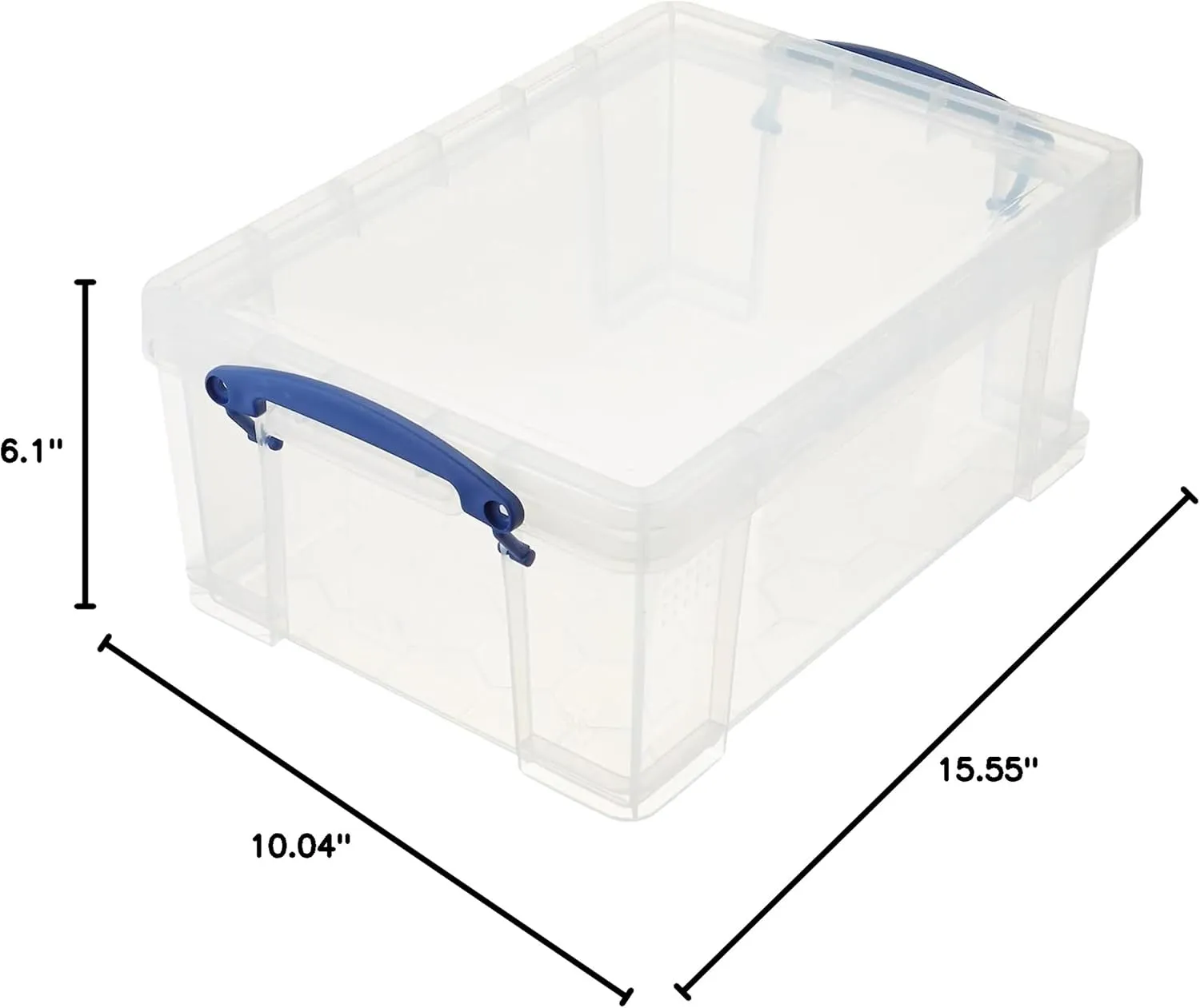 Really Useful Box Stackable 9 Liter Plastic Storage Container Bin with Snap Lid & Built-In Clip Lock Handles for Home & Office Organization (10 Pack)