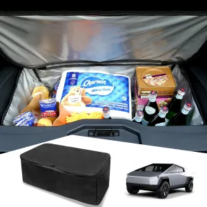 Rear Bed Lower Insulation Cooler Bag for 2024 Tesla Cybertruck Accessories, Zipper Storage Pocket for Cybertruck