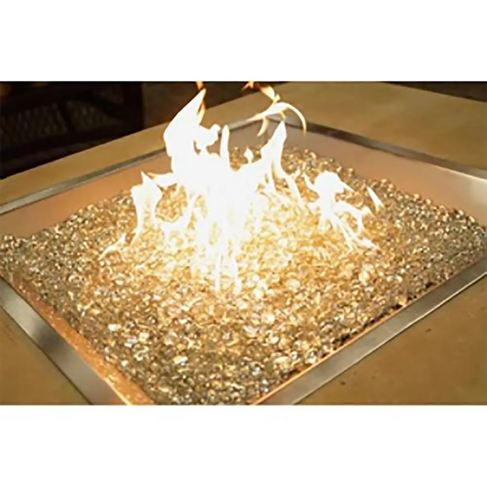 Rectangular Crystal Fire Burner with Tempered Glass & Electronic Piezo - CFP1224-K