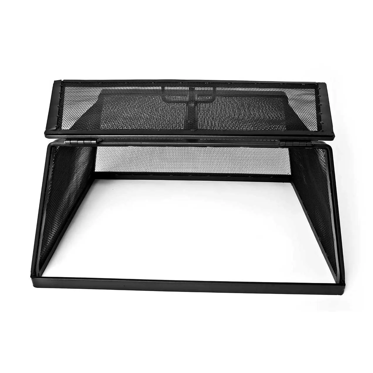 Rectangular Fire Pit Screen with Hinged Door - Carbon Steel