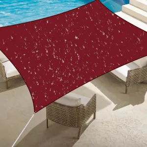 Red 8'x12' Waterproof Sun Shade Sail for Patio Rectangle Canopy Awning Shade Cloth 95% UV Blockage & Water Resistant for Outdoor Garden Backyard Swimimg Pool