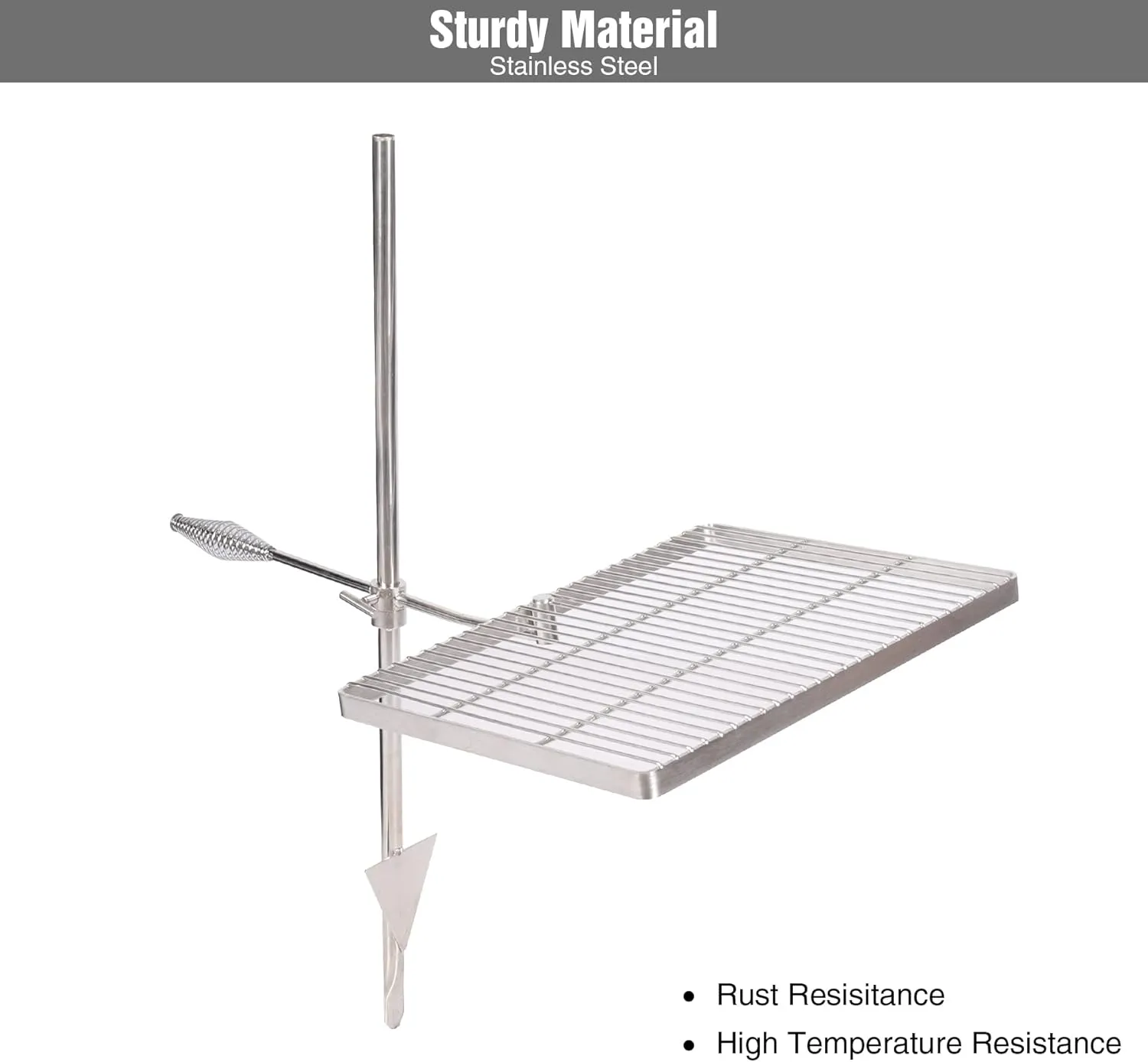 REDCAMP Folding Stainless Swivel Campfire Grill Grate, Portable Fire Pit Grill Grate Over Fire Pit, Heavy Duty Steel Grate & Camp Fire Rack with Carrying Bag for Outdoor Camping Cooking