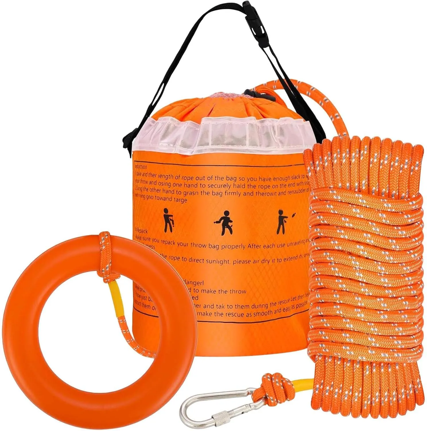 Reflective Floating Water Rescue Throw Bag – 30m High-Visibility emergencyy Rope For Kayaking, Boating, Rafting | Durable Safety Gear With Self-Draining Bag, Ideal For Fishing, Canoeing, And Water