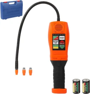 Refrigerant Leak Detector HVAC R134A R410A R22 Freon Leak Detector 6 Adjustable Sensitivity Halogen Gas Leak Detector, AC Sniffer with Environment Reset Function, Sound & Light Alarm, 14" Probe Tube