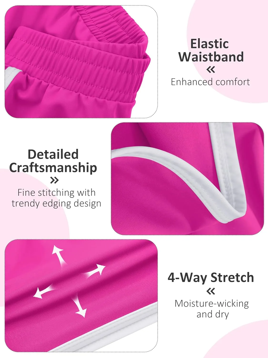 Resinta 5 Packs Girls Athletic Shorts Toddler Soccer Sports Shorts Kids Quick Dry Gym Running Short