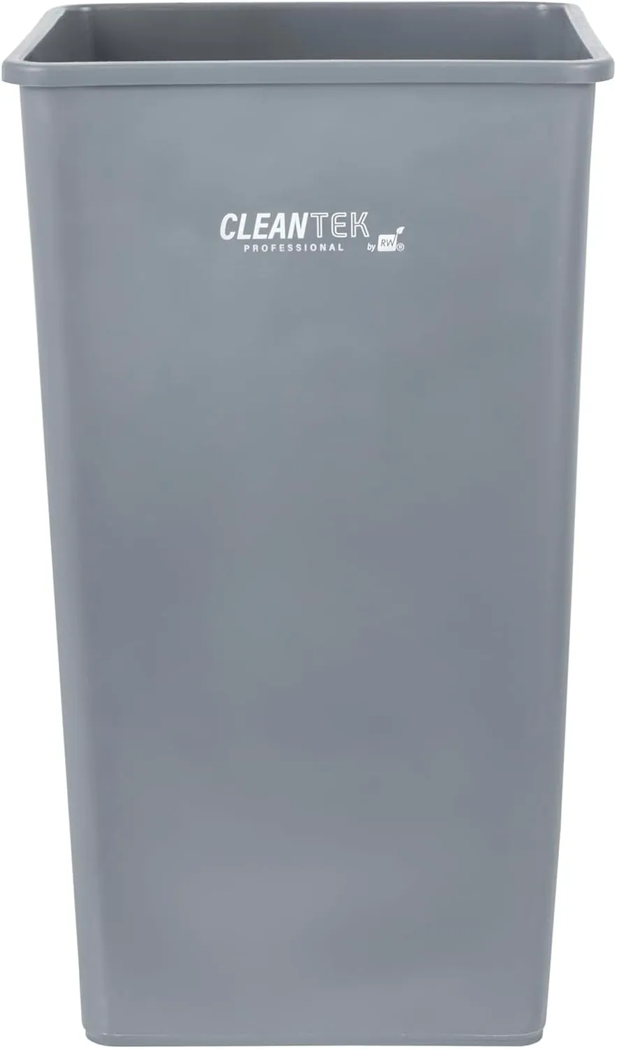 Restaurantware-Clean Tek Professional 50 Gallon Trash Can, 1 Square Waste Basket - Space Saving, Heavy-Duty, Gray Plastic Garbage Bin, For Commercial Space, Office, Store, Restaurant, And More