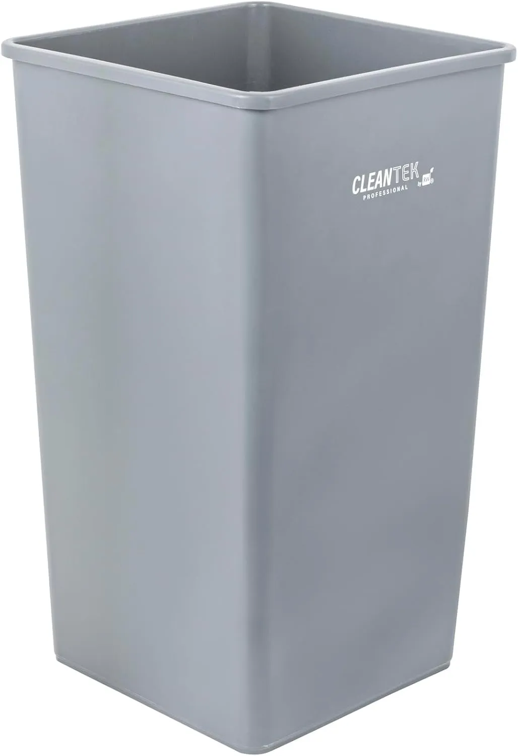 Restaurantware-Clean Tek Professional 50 Gallon Trash Can, 1 Square Waste Basket - Space Saving, Heavy-Duty, Gray Plastic Garbage Bin, For Commercial Space, Office, Store, Restaurant, And More