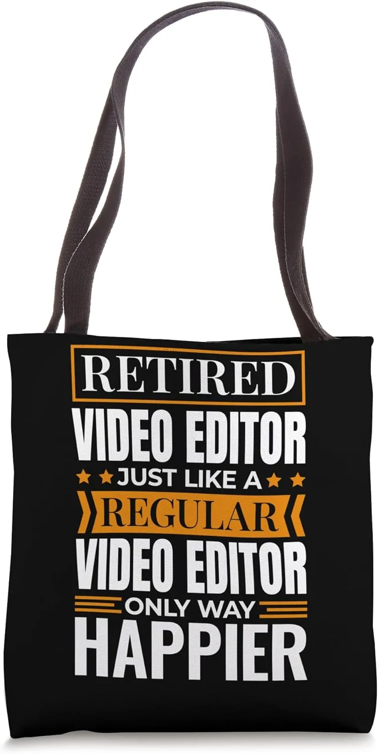 Retired Video Editor Design for Retiree Videography Editing Tote Bag
