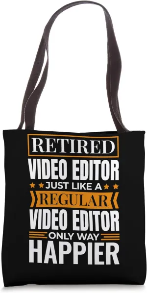 Retired Video Editor Design for Retiree Videography Editing Tote Bag