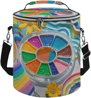 Reusable Cooler Bags, Rainbow Palette Printed Camping Cooler Bags,Multi-Purpose Cooler Bags,Cooler Bags for Adults