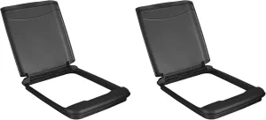 Rev-A-Shelf 35 Quart Garbage Can Lid for Base Kitchen and Bathroom Cabinet, Replacement Plastic Trash Bin Lid Only, Black, RV-35-LID-18-1-40, (2 Pack)