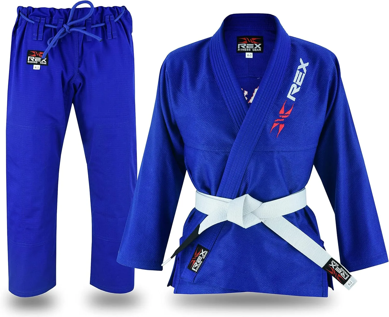 REX Sports Brazilian Jiu Jitsu, for Men and Women BJJ Gi Grappling Kimonos Lightweight White Belt