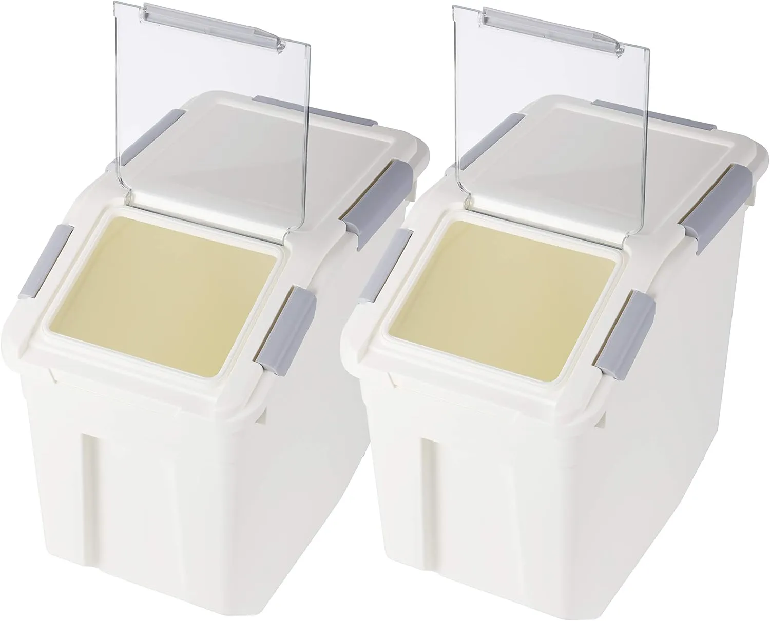 Rice Storage Container 25 lb (15 Liters) with Wheels Seal Locking Lid PP (Pack-2)