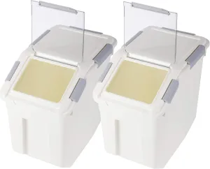 Rice Storage Container 25 lb (15 Liters) with Wheels Seal Locking Lid PP (Pack-2)