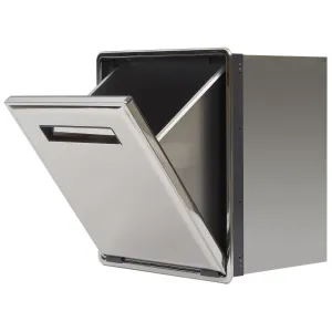 Rieber AU141 Rubbish Bin with Fire Protection Lid for Installation in Bar Counters 48 L Stainless Steel