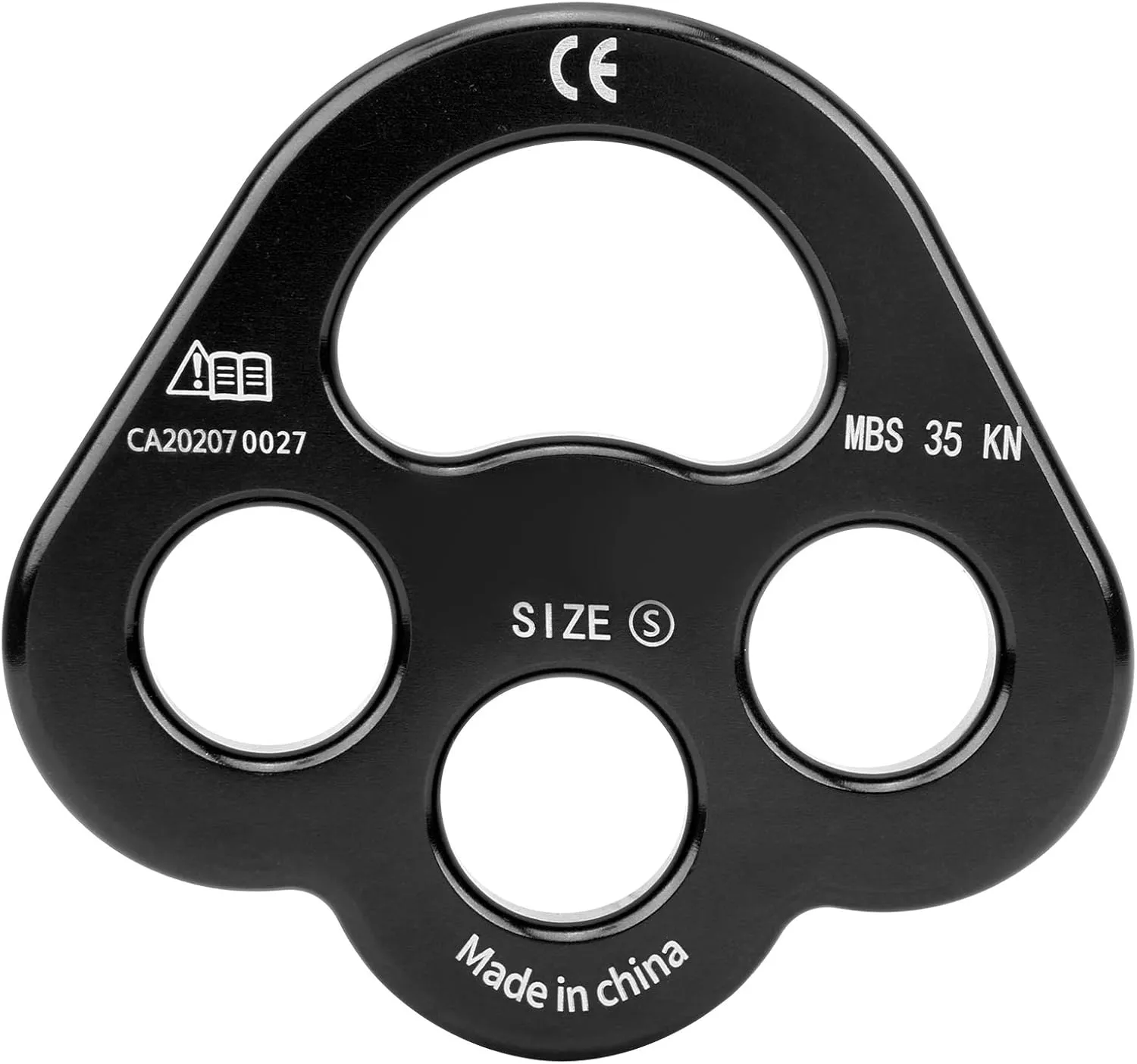 Rigging Plate, 3 Holes Aluminum Rigging Plate Round Shape Climbing Equipment Anchor Divider for Mountain Climbing, Outdoor Expansion
