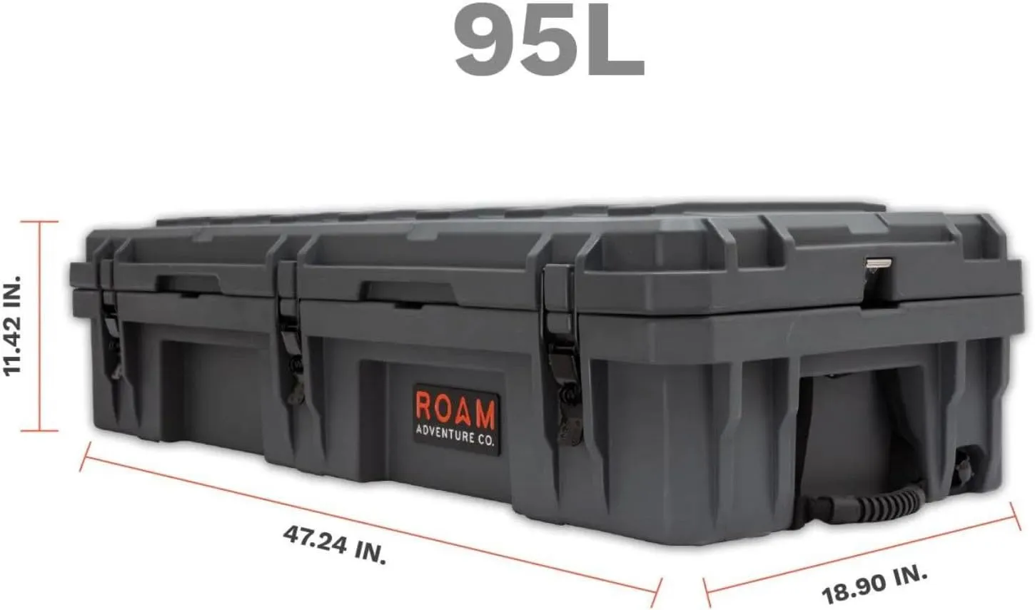 ROAM Rugged Cargo Box - Heavy Duty Roof-Mounted Storage Case, Lockable Waterproof Camping Gear Organizer, Truck Bed Storage Bin, Adventure Ready Overland Gear for Off-Road Travel