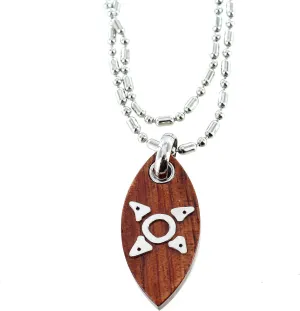 Rochet Roma Polished Wood Fire Symbol Pendant With Ball Chain Included