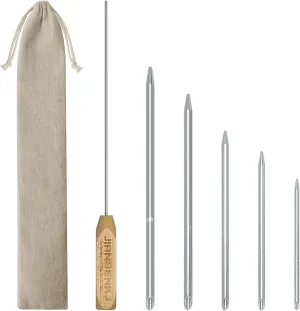 Rope Splicing Tool Kit, Rope Splicing FID Kit for Double Braid Eye Line,Aluminum Line Braiding Set Tool Include 5 Sizes Fids-1/4, 5/16", 3/8",7/16" 1/2" and 1pcs Pusher
