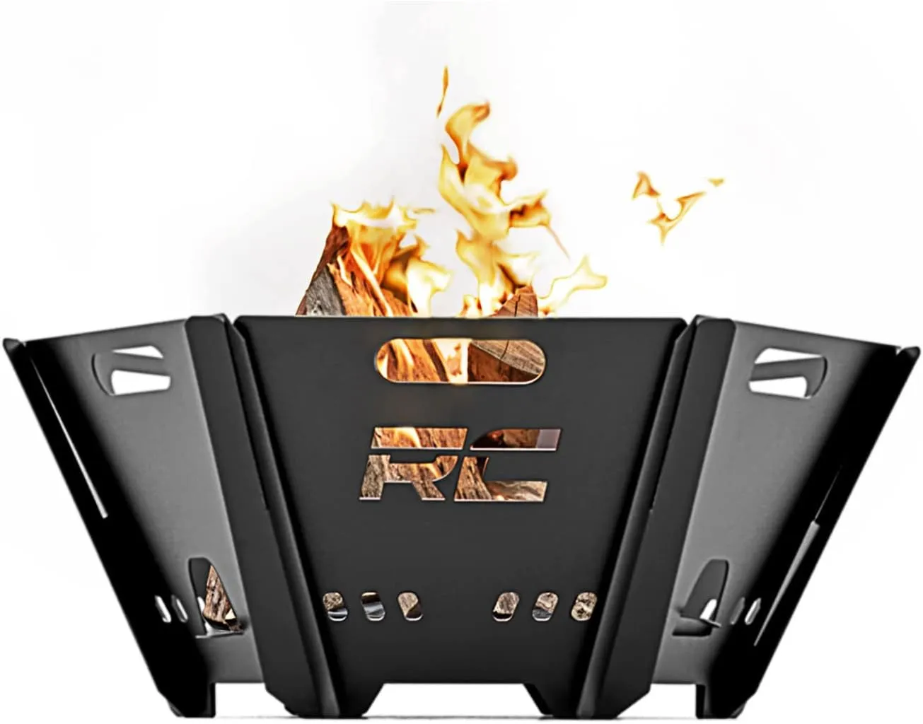 Rough Country Overland Portable Fire Pit - High Temperature, Collapsible with Carry Bag