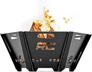 Rough Country Overland Portable Fire Pit - High Temperature, Collapsible with Carry Bag