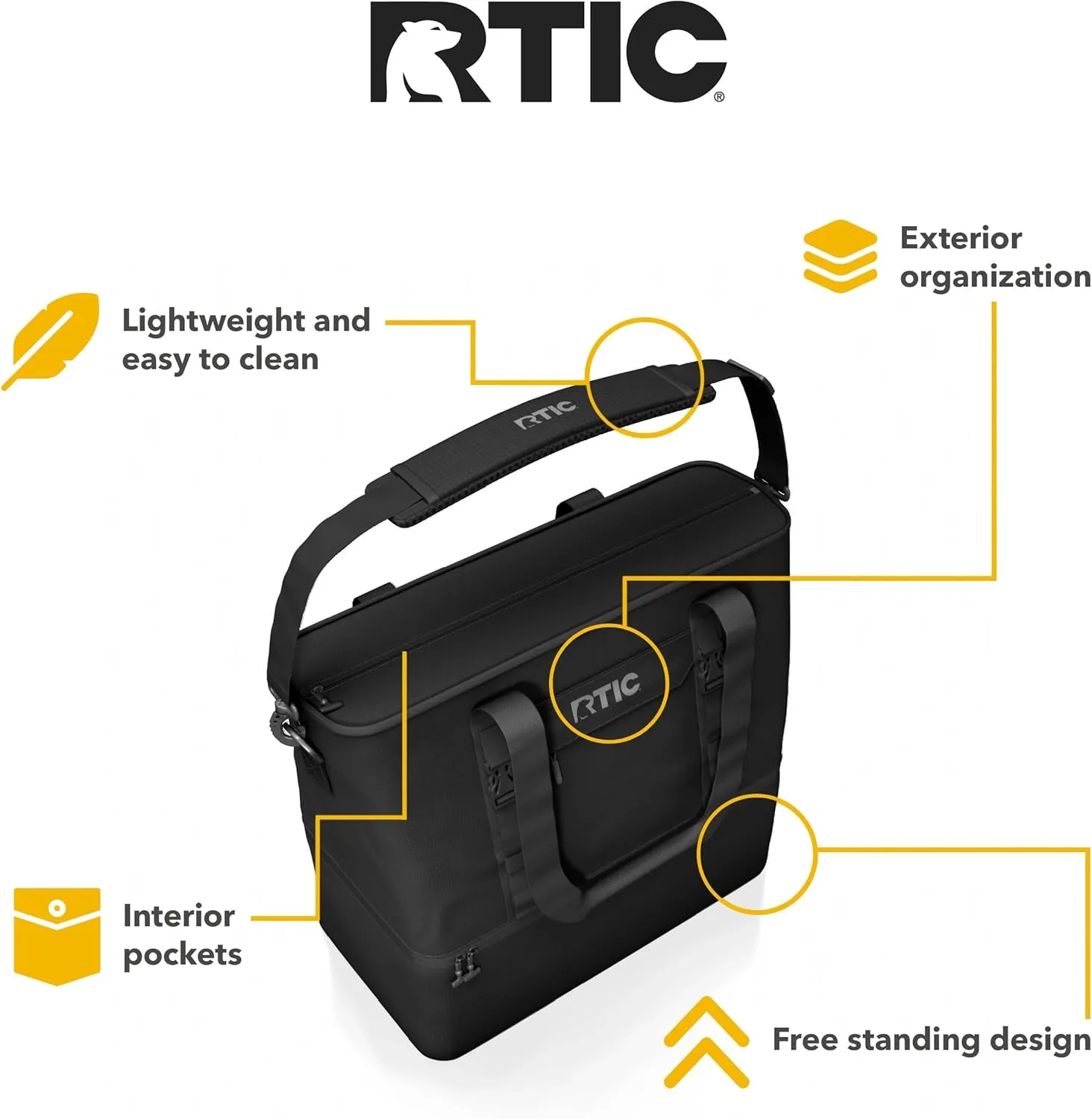 RTIC 2-in-1 Chillout Bag Soft Insulated Cooler Tote, Portable, for Lunch, Beach, Travel, Drink, Beverage, Car, Camping, Picnic, 24-Can Capacity,