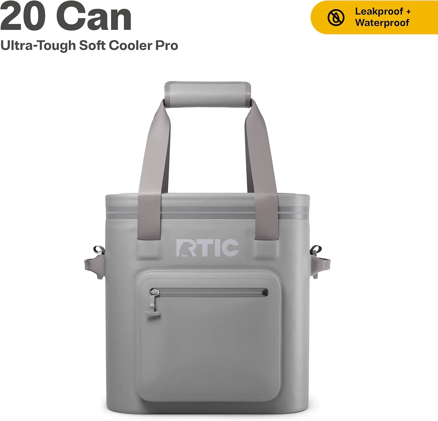 RTIC 20 Can Ultra-Tough Soft Cooler Pro, Insulated, Waterproof, Leak Proof, Portable Floating Bag for Beverage, Drink, Lunch, Outdoor, Beach, Car,Camping, Picnic, Fishing, Boat