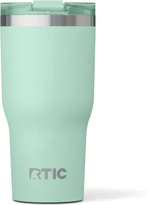 RTIC 30oz Essential Tumbler with Lid, Insulated, Stainless Steel, Metal, Double Wall Vacuum-Insulation, Ceramic Lined, Travel Cup for Iced Coffee, Tea, Hot and Cold Drink, Fresh Mint