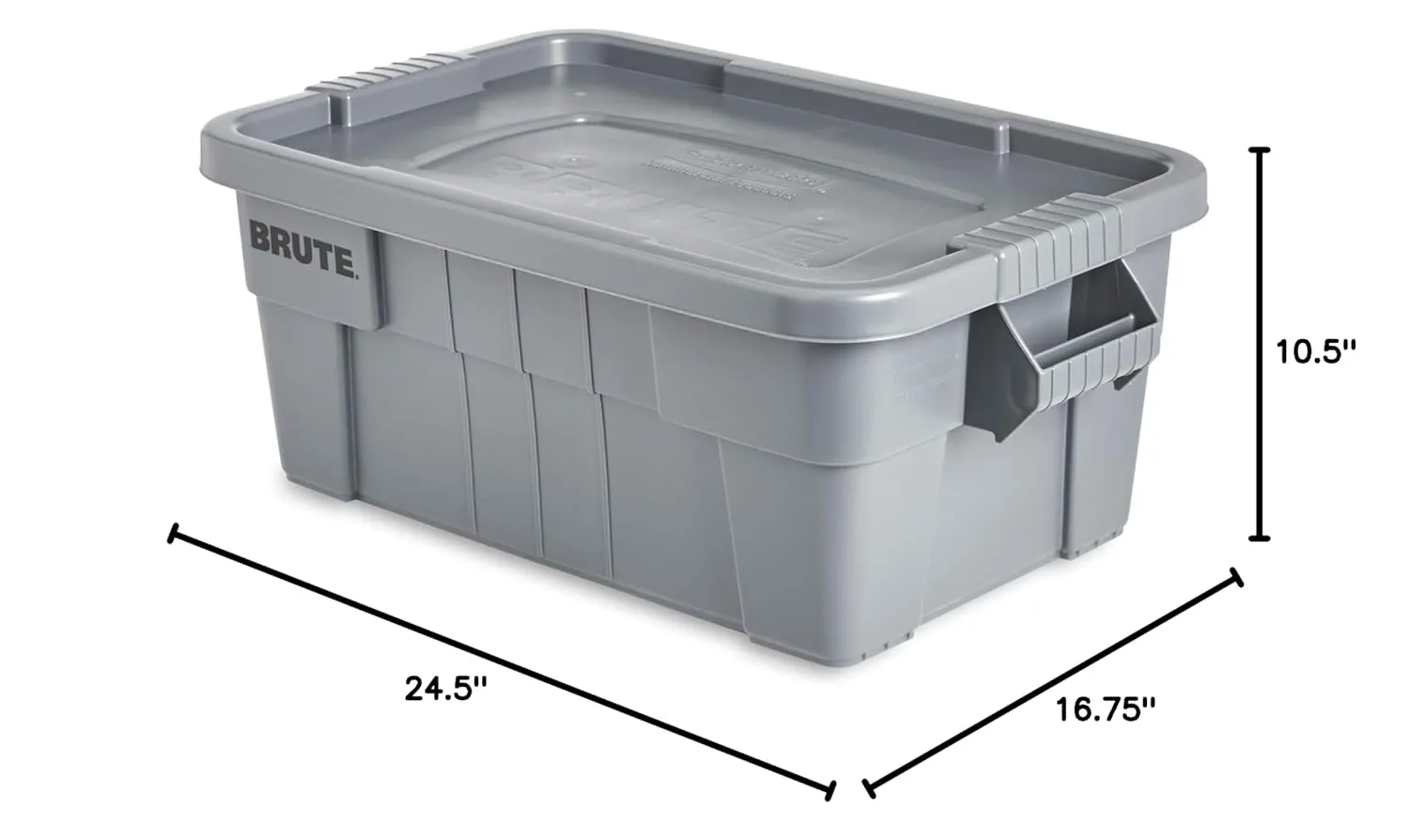 Rubbermaid Commercial Products BRUTE Tote Storage Container with Lid, 14-Gallon-included, Rugged/Reusable Boxes for Moving/Storing in Garage/Basement/Attic/Jobsite/Truck/Camping, Gray