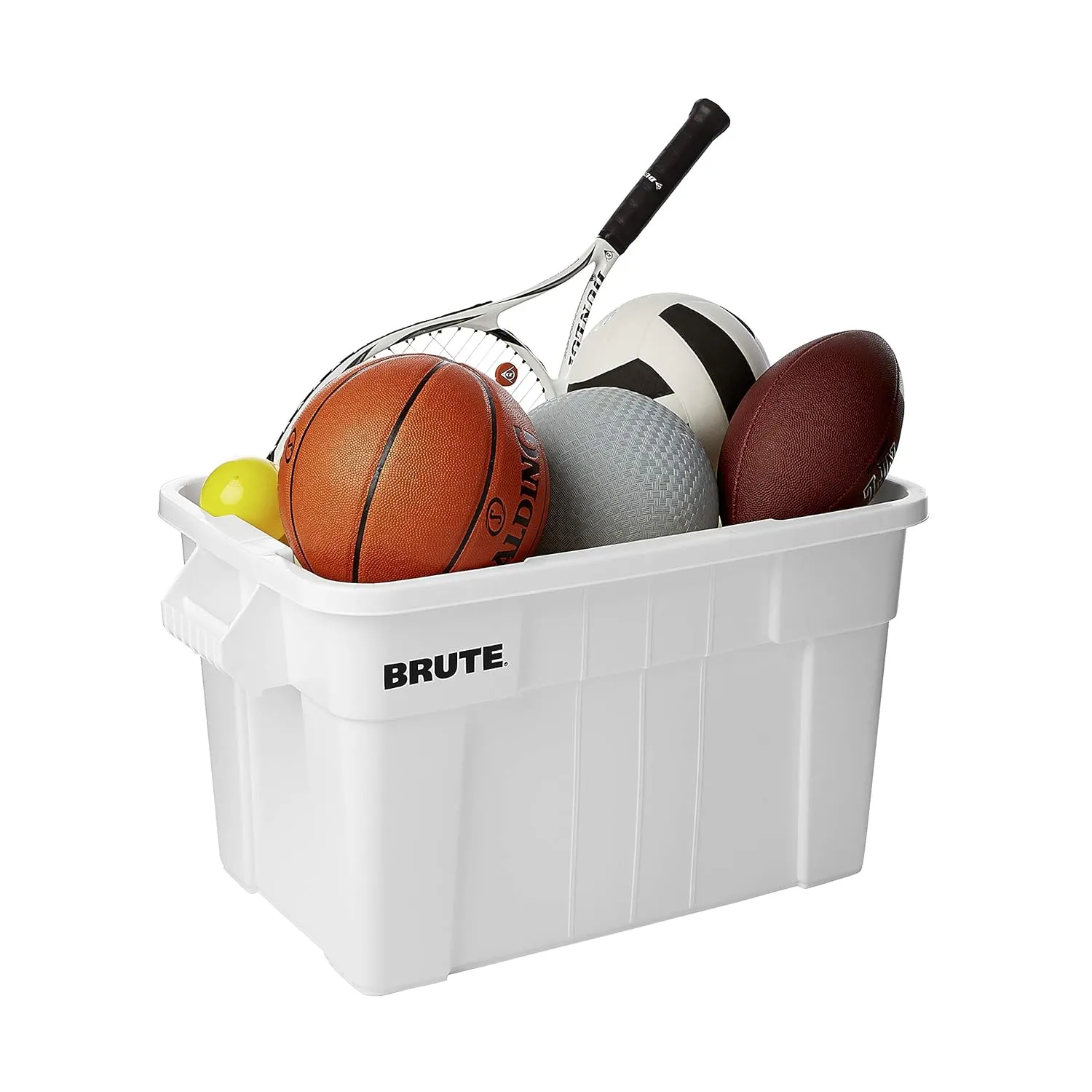 Rubbermaid Commercial Products BRUTE Tote Storage Container with Lid, 14-Gallon-included, Rugged/Reusable Boxes for Moving/Storing in Garage/Basement/Attic/Jobsite/Truck/Camping, Gray