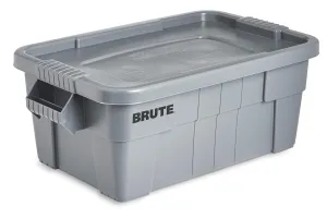 Rubbermaid Commercial Products BRUTE Tote Storage Container with Lid, 14-Gallon-included, Rugged/Reusable Boxes for Moving/Storing in Garage/Basement/Attic/Jobsite/Truck/Camping, Gray