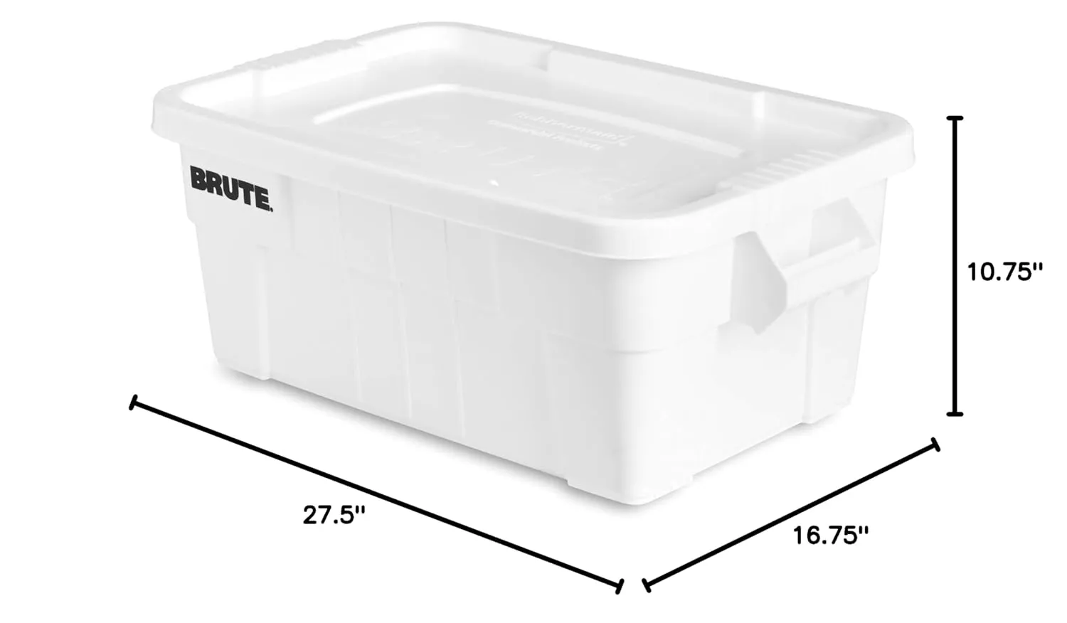 Rubbermaid Commercial Products BRUTE Tote Storage Container with Lid-included, 14-Gallon, White, Reusable Boxes for Moving/Storing in Garage/Basement/Attic/Jobsite/Truck/Camping