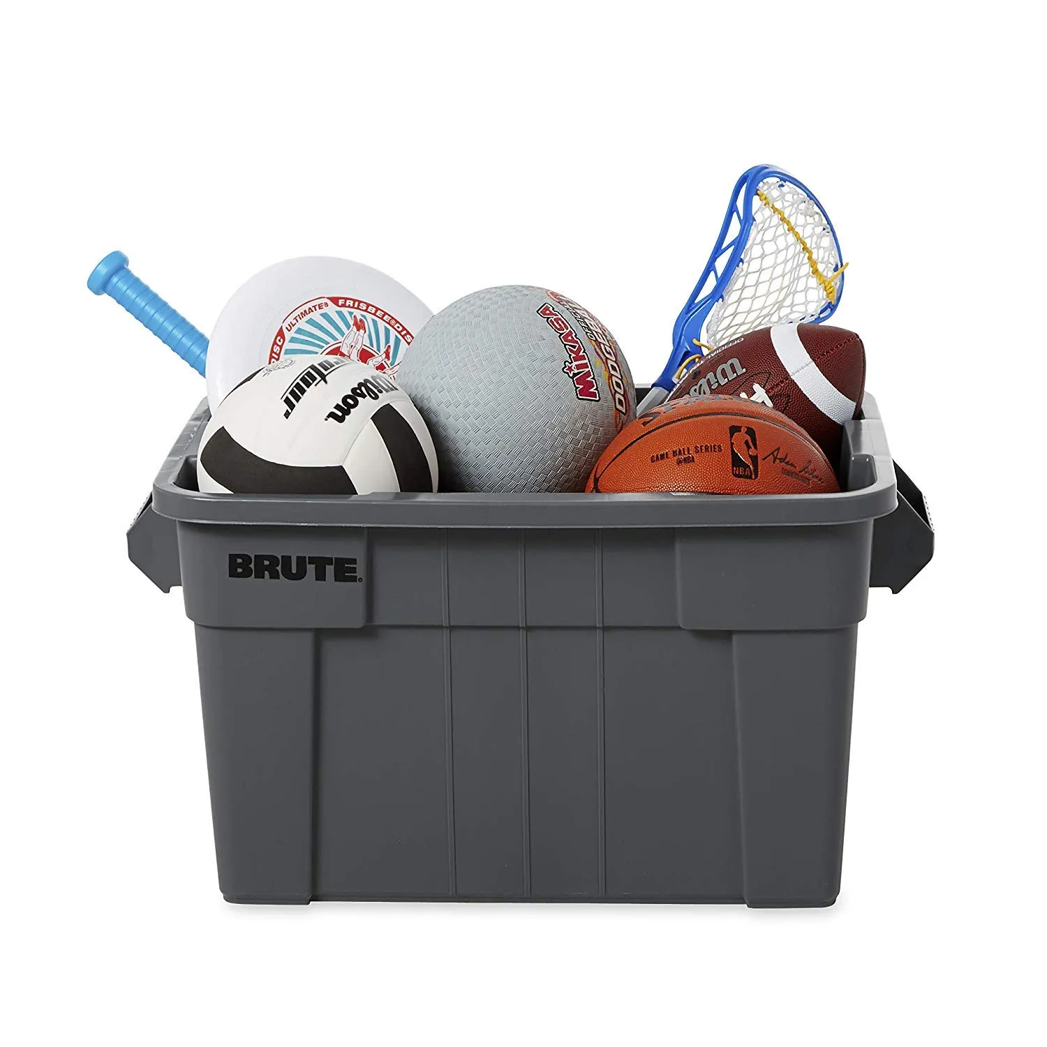 Rubbermaid Commercial Products BRUTE Tote Storage Container with Lid-included, 14-Gallon, White, Reusable Boxes for Moving/Storing in Garage/Basement/Attic/Jobsite/Truck/Camping