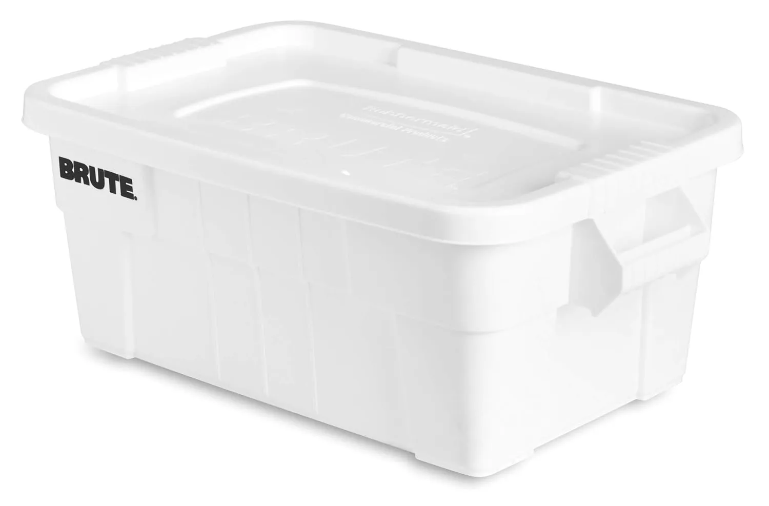 Rubbermaid Commercial Products BRUTE Tote Storage Container with Lid-included, 14-Gallon, White, Reusable Boxes for Moving/Storing in Garage/Basement/Attic/Jobsite/Truck/Camping