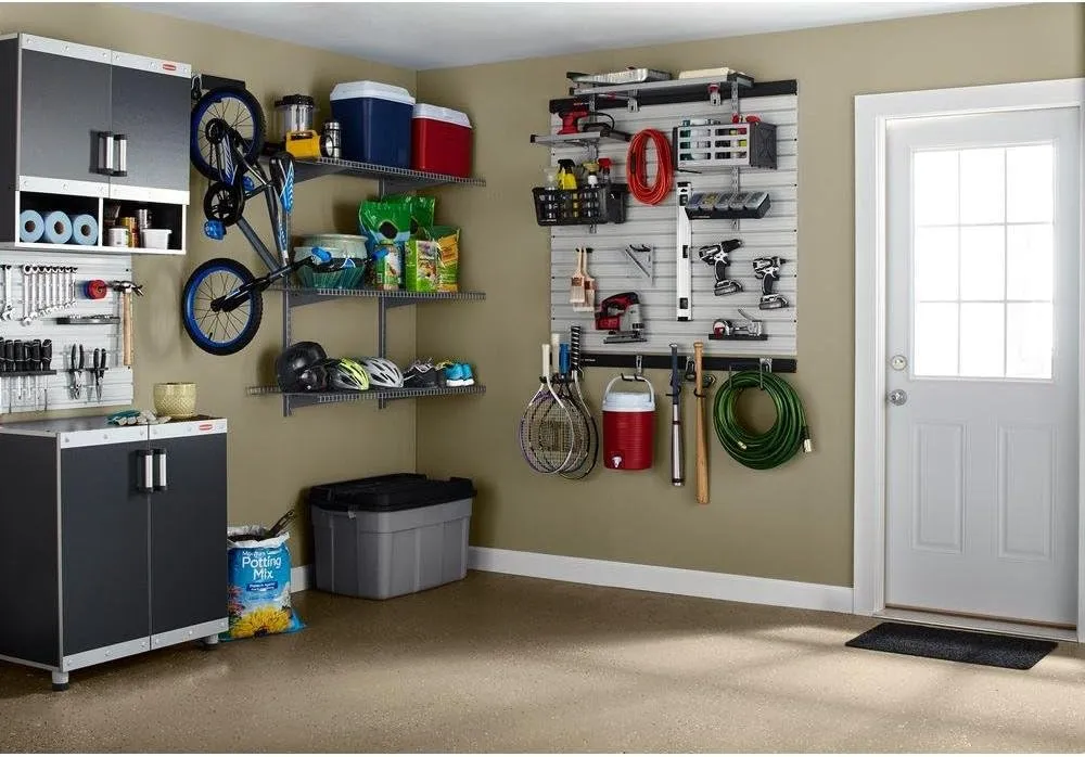 Rubbermaid FastTrack Rail Access Bin, Garage Organization Bin for Sports Equipment/Gardening Supplies/Shed/Home/Garage/Item Storage