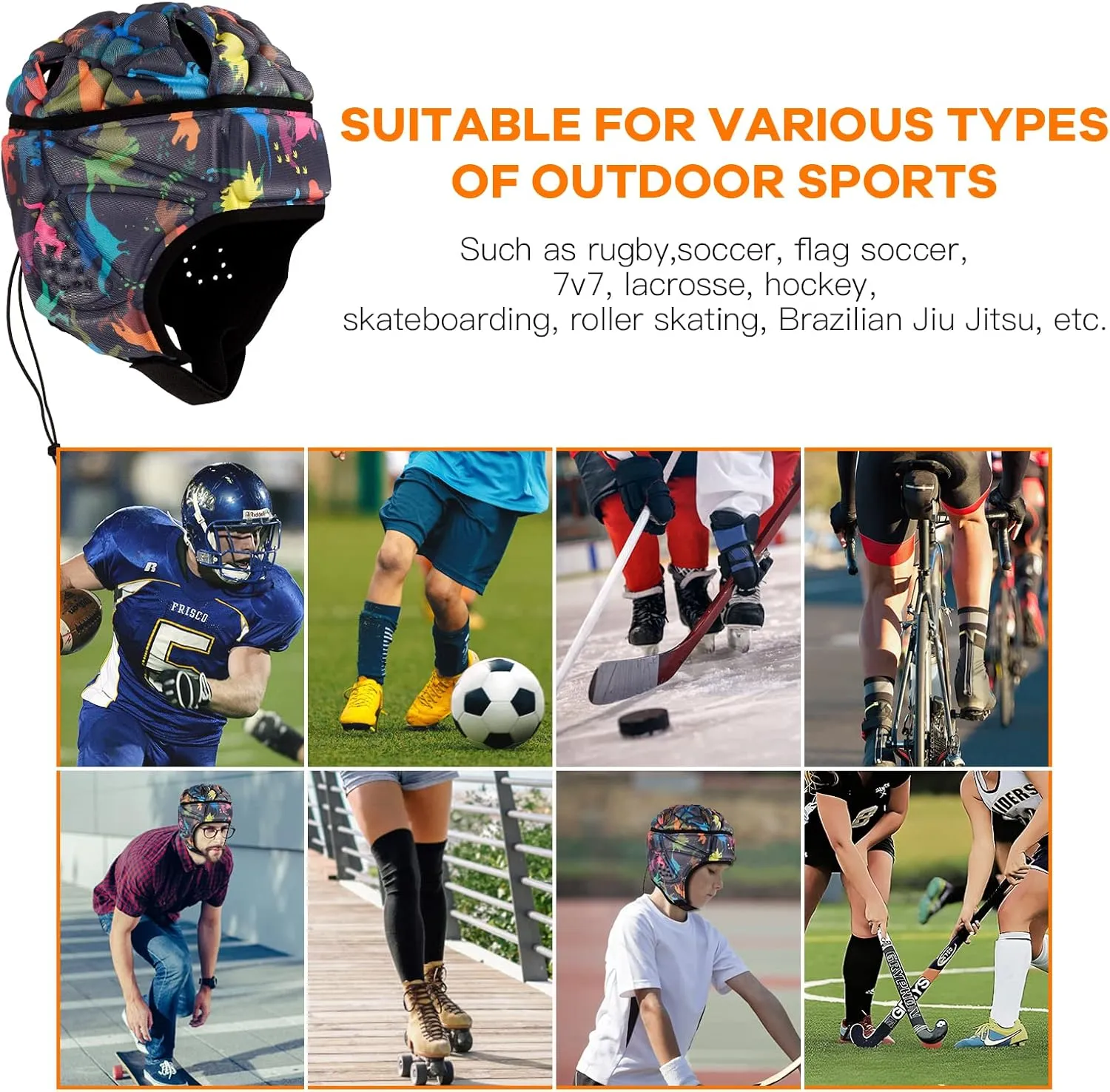 Rugby Headguards, Soft Football Helmet 7v7 Rugby Helmet Soft Padded Headgear Rugby Helmet Headguard Autism Special Needs Head Protection for Adults Kids